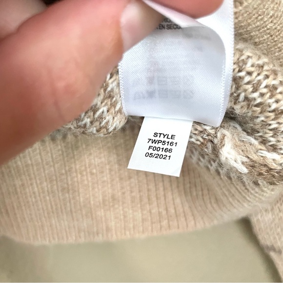 Lucky Brand Boxy Camouflage Print Knit Cardigan Sweater Tan Size Medium - Picture 6 of 8